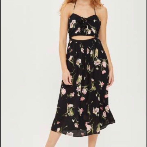 Floral cutout midi dress - Picture 1 of 3